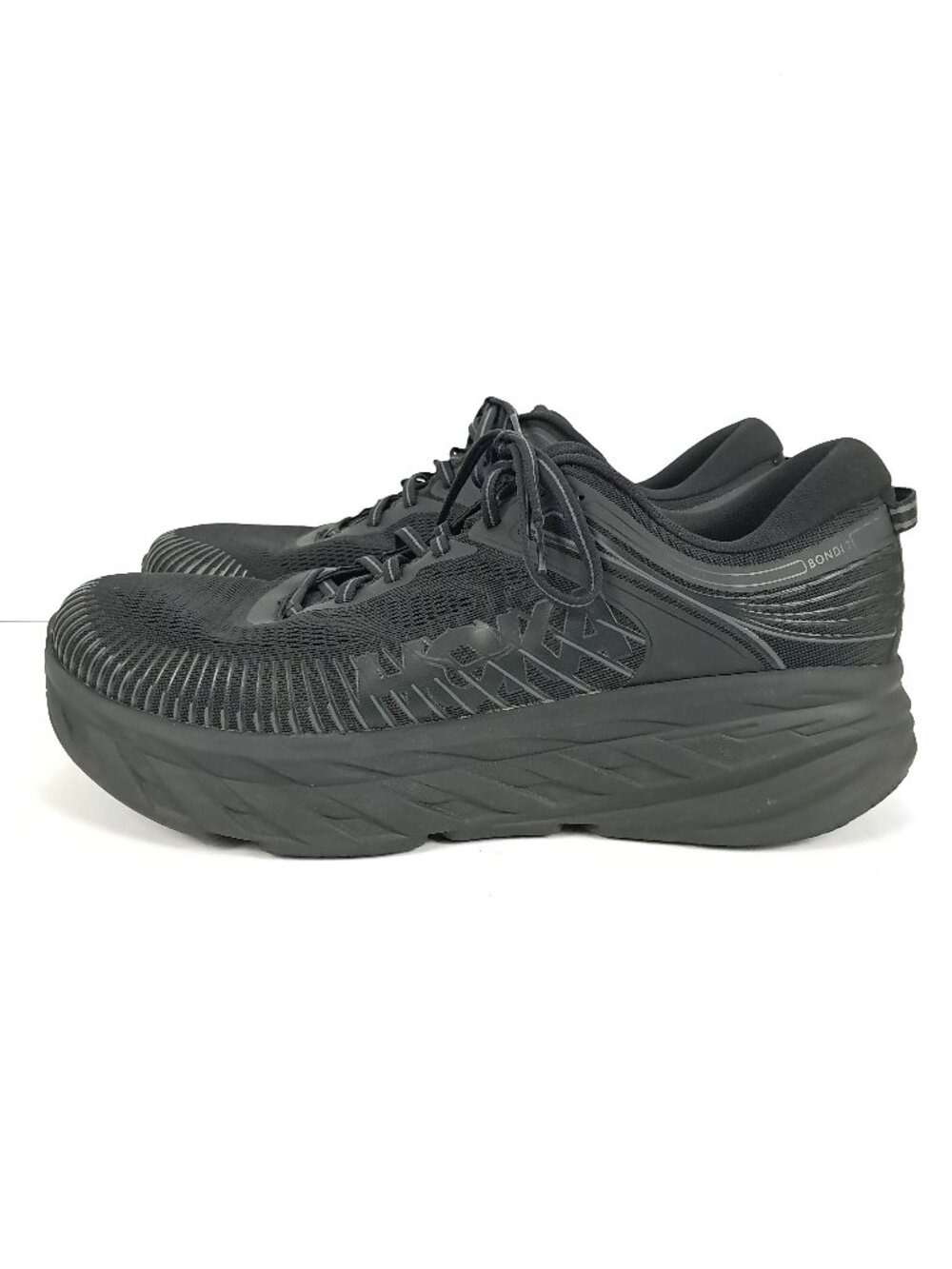 Hoka One One Bondi 7 Shoes Men 12 4E X-WIDE Black Athletic Sneakers 1117033 BBLC